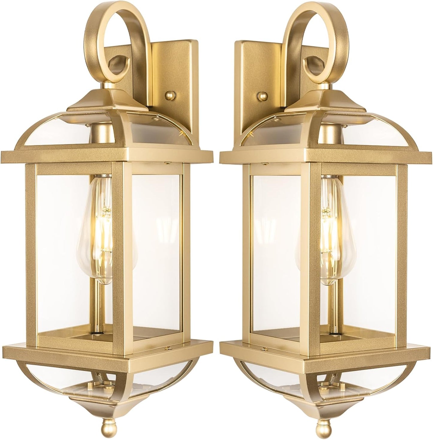 Elegant 2-Pack 18 Gold Outdoor Wall Lights for Your Home