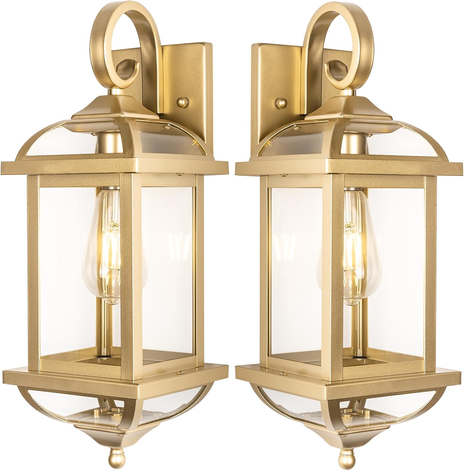 Elegant 2-Pack 18 Gold Outdoor Wall Lights for Your Home