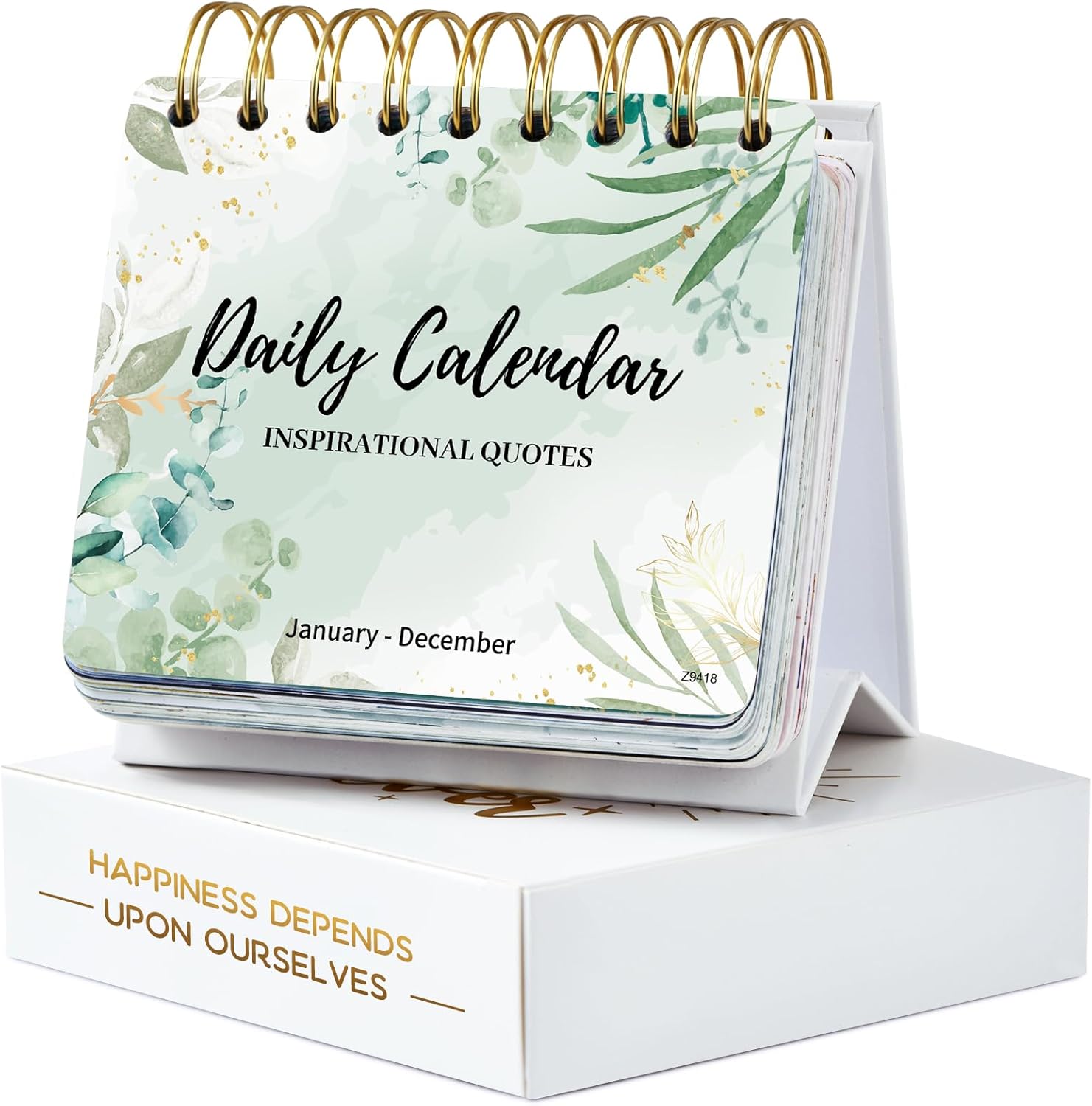 Inspirational Perpetual Desk Calendar - Daily Quotes, Office Decor