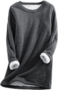 Yeokou Women Sherpa Lined Fleece Crewneck Pullover - Cozy Layer