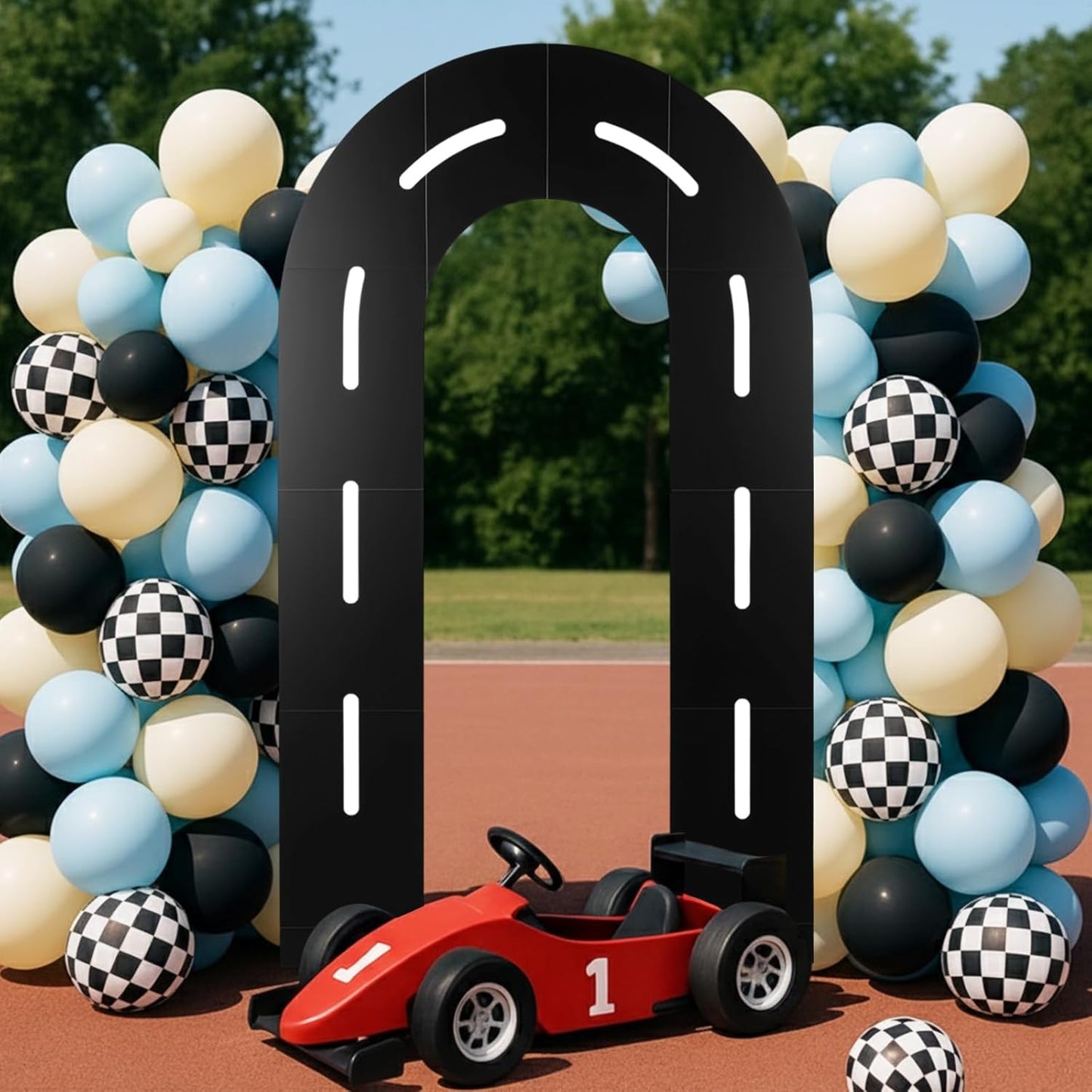 Race Track Arch Backdrop Stand for Racing Party Decor Fun