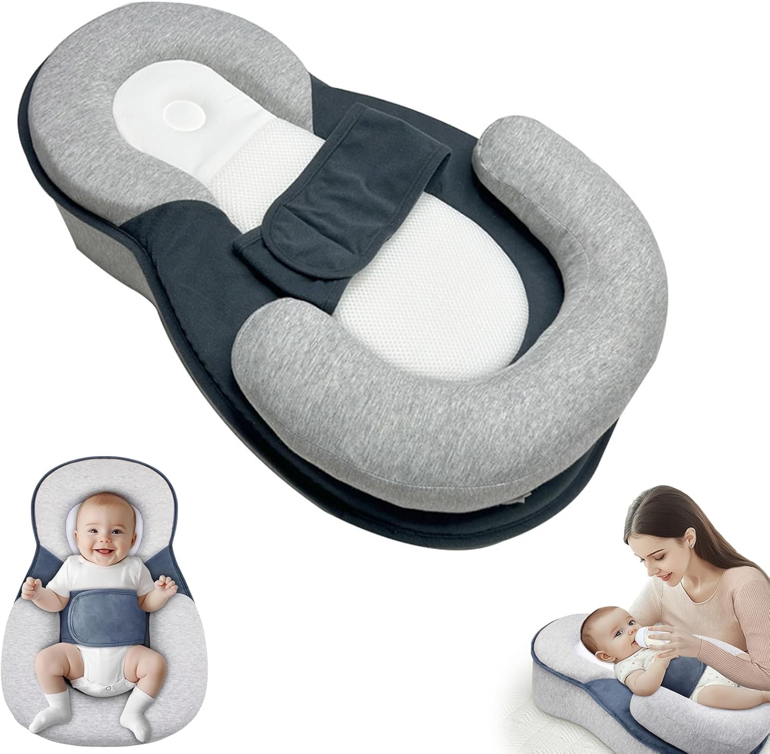 Baby Wedge Pillow for Newborn, Adjustable Feeding Support