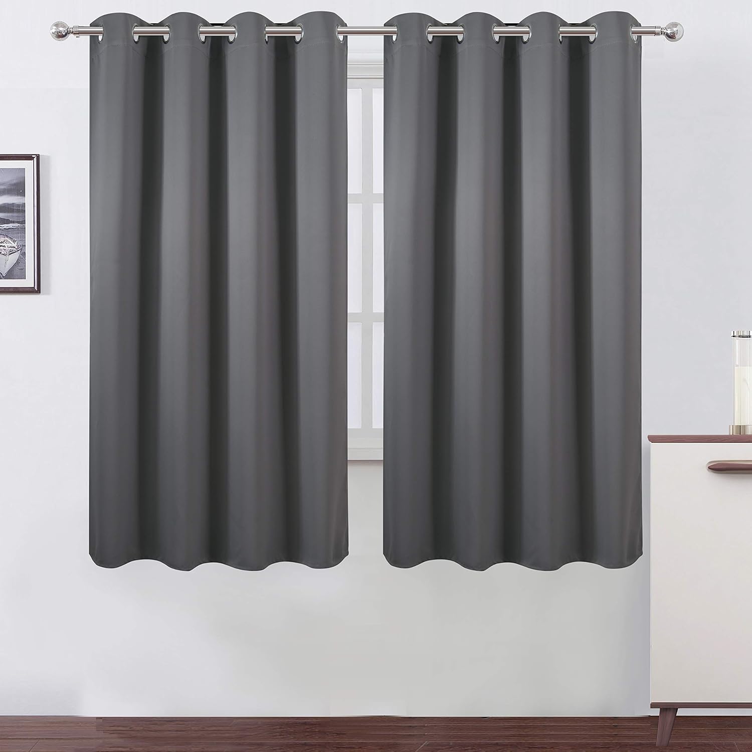 LEMOMO Frost Grey Blackout Curtains for Bedroom and Living Room