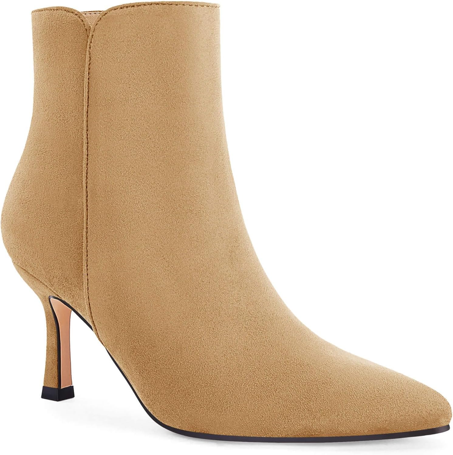 Coutgo Women's Kitten Heel Booties for Stylish Comfort