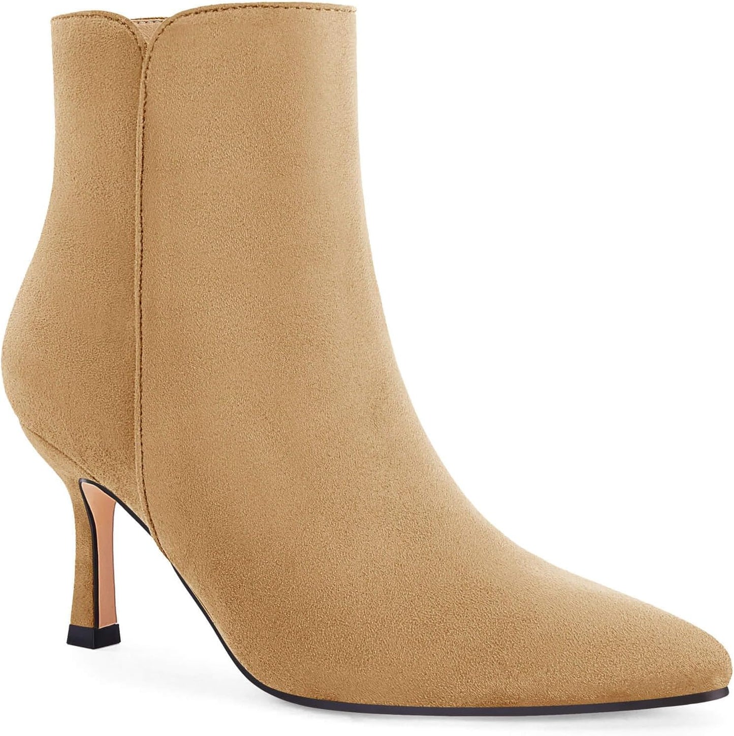Coutgo Women's Kitten Heel Booties for Stylish Comfort