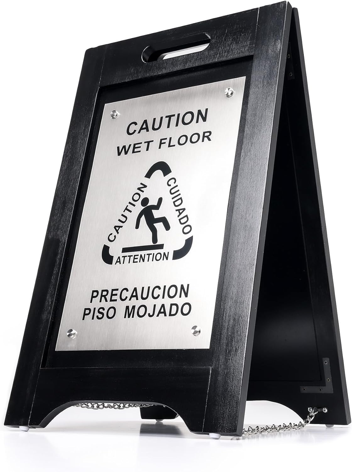 Premium Wooden Caution Wet Floor Sign for Hotels and Offices