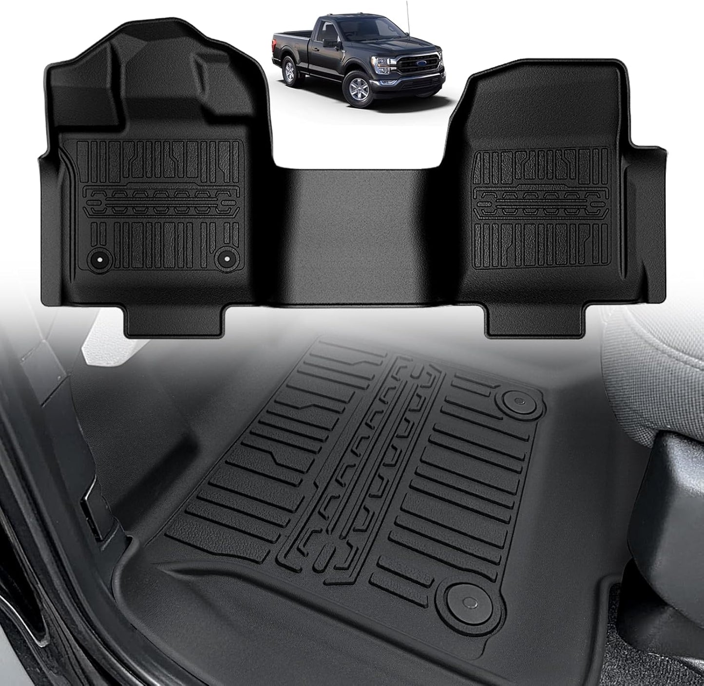 TripleAliners Floor Mats for 2015-2025 Ford F150 Regular Cab