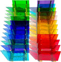 24 Sheets Rainbow Transparent Stained Glass Sheet Value Pack - Vibrant