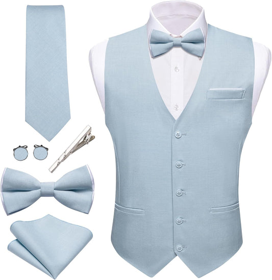 Stylish Linen Formal Waistcoat Set for Weddings and Parties