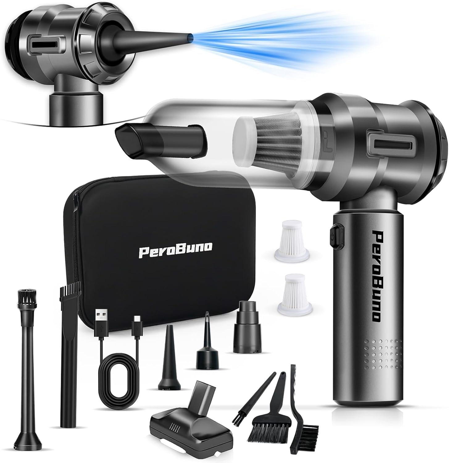 PeroBuno High Power Car Vacuum - 18KPa Strong Suction
