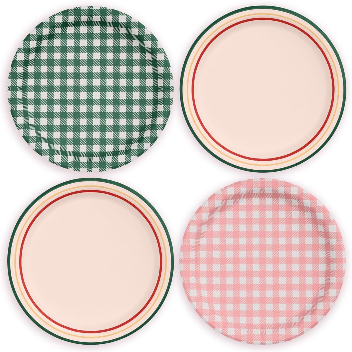xo, Fetti Camp Gingham Paper Plates - 24 pk, 9 | Fun Camp & Bachelorette Decor
