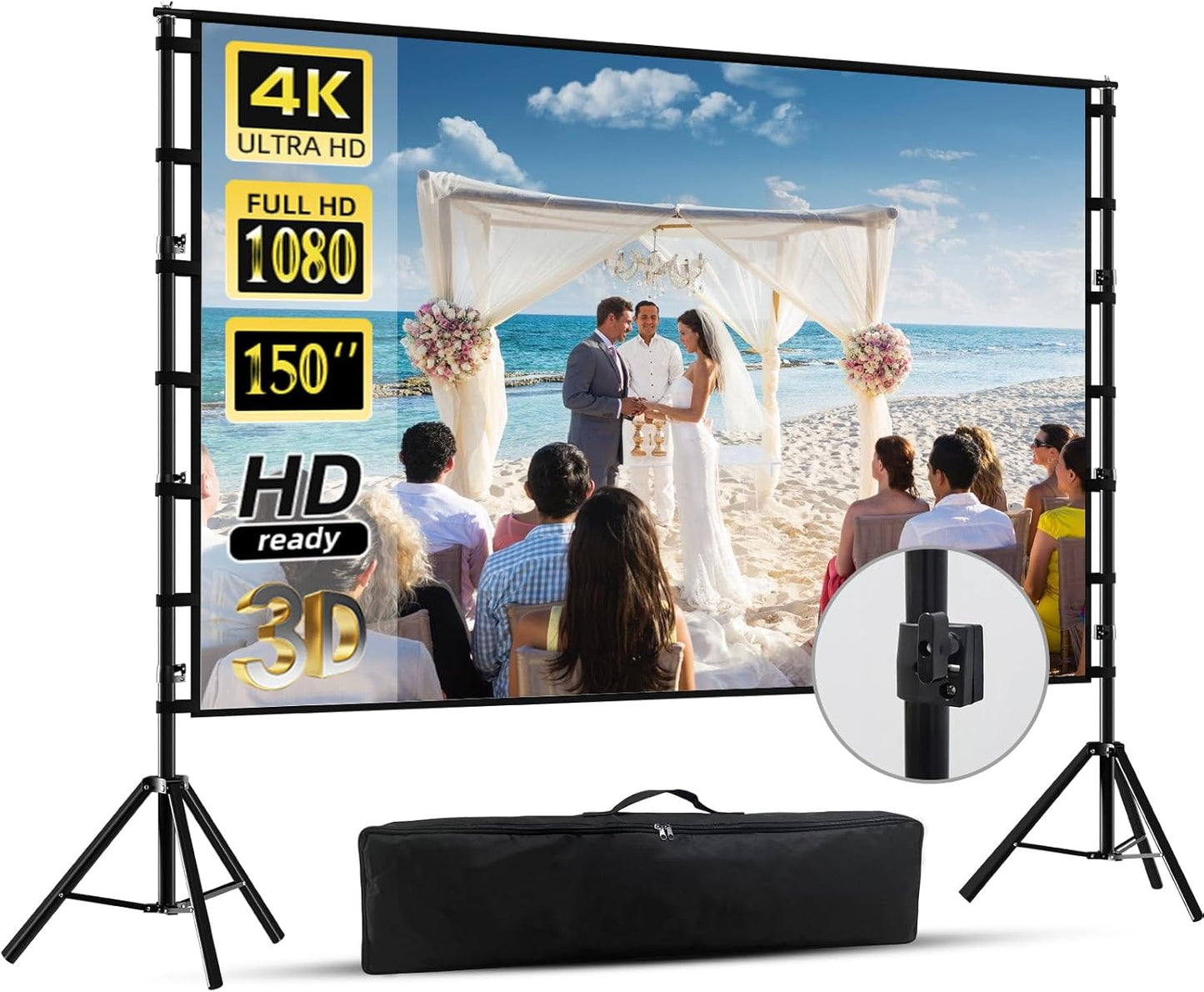 Portable 150 Outdoor Projector Screen - 4K HD Quality