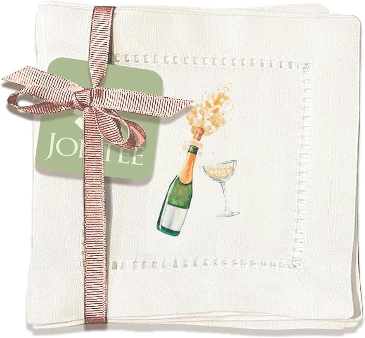 Handmade Hemstitch Linen Cocktail Napkins: Elegant & Durable - Jolitee