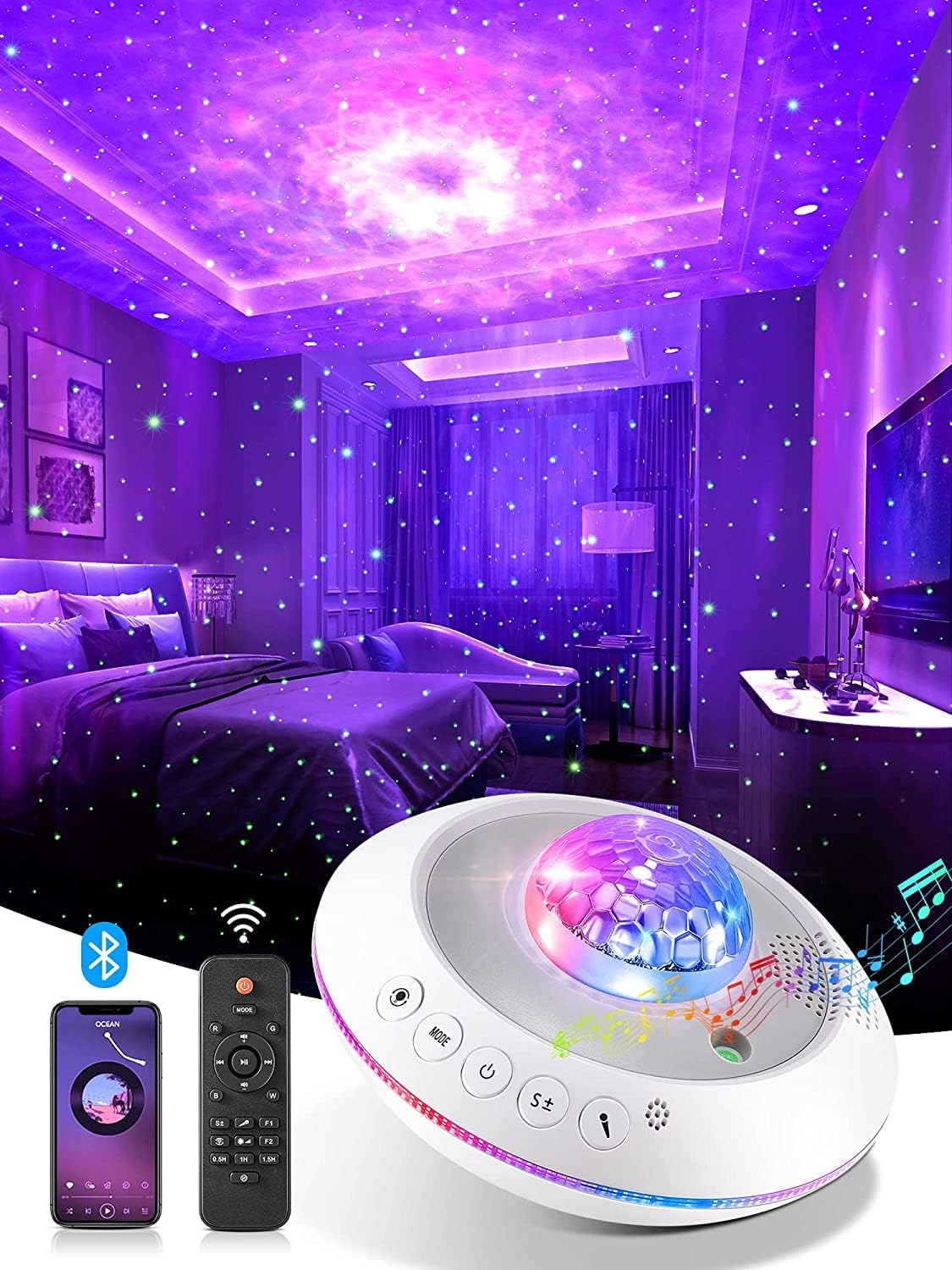41 Mode Galaxy Light Projector: Bluetooth, Timer, Starlights