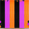 Orange Purple Black Foil Fringe Curtains Halloween Tinsel Backdrop - 3