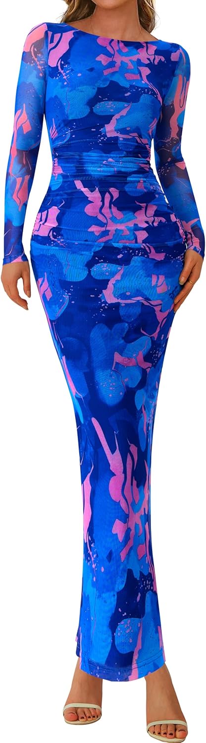 Stunning Floral Mesh Slit Maxi Dress for Fall Weddings 2025