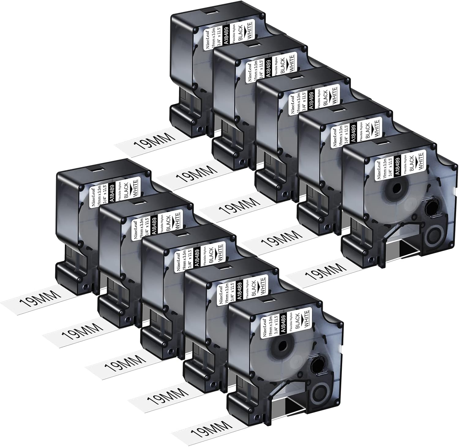 NineLeaf Flexible Nylon Industrial Label Tape for Dymo Printers