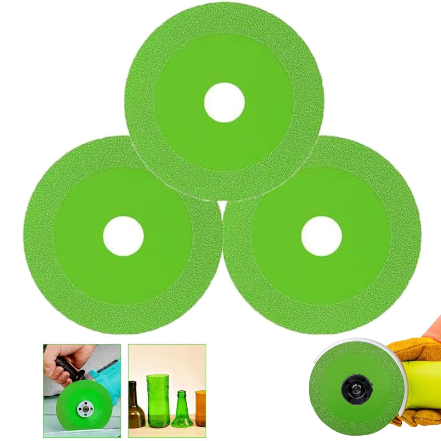 Diamond Grinding Disc Set, 4 - for Glass & Stone
