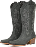 IUV Cowboy Boots For Women Mid Calf Snip Toe - Comfortable Western in