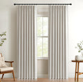 100% Blackout Shield Pinch Pleated Curtains 40in x 120in Beige - Full