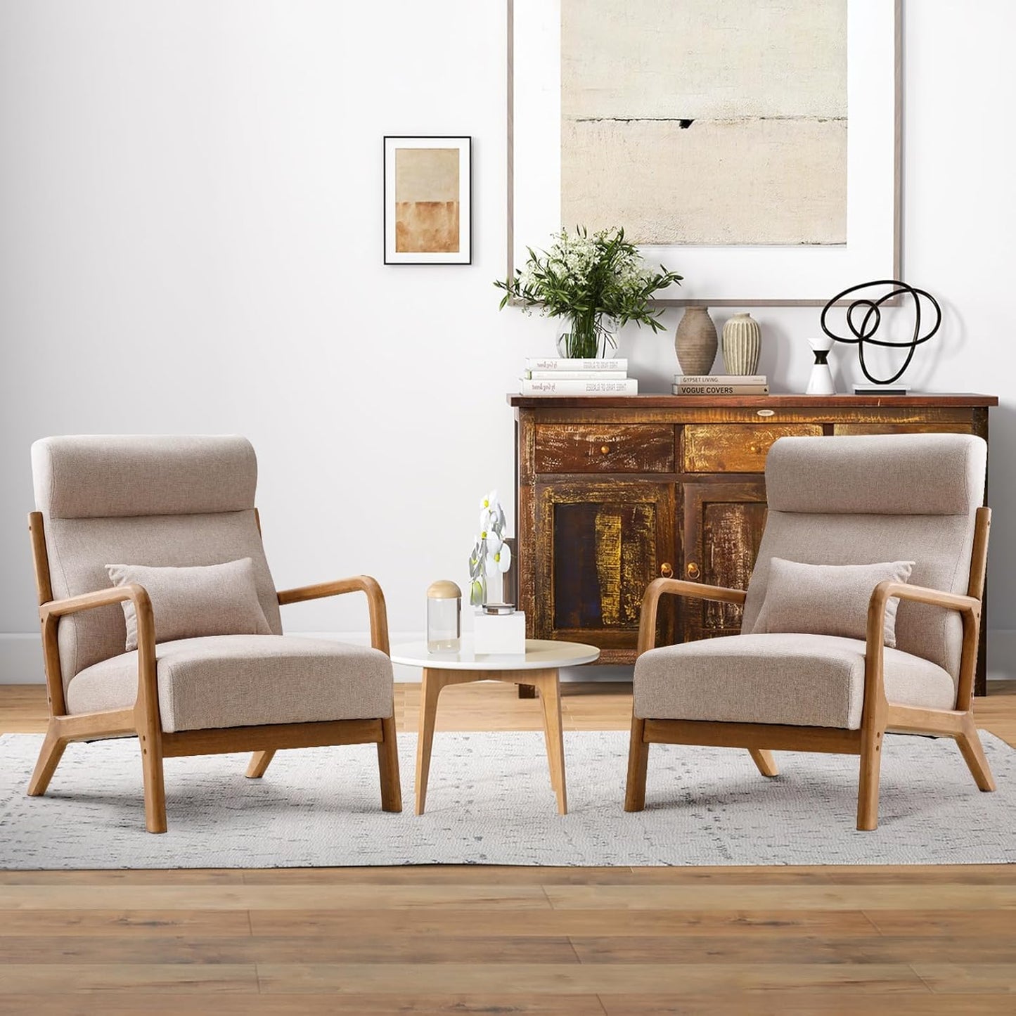 INZOY Mid Century Modern Accent Chair Set of 2 for Living Room