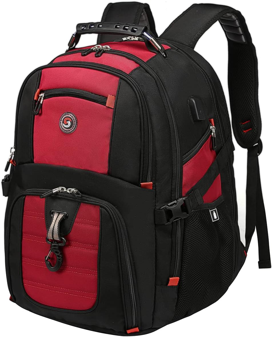 SHRRADOO Extra Large Travel Laptop Backpack with USB Port