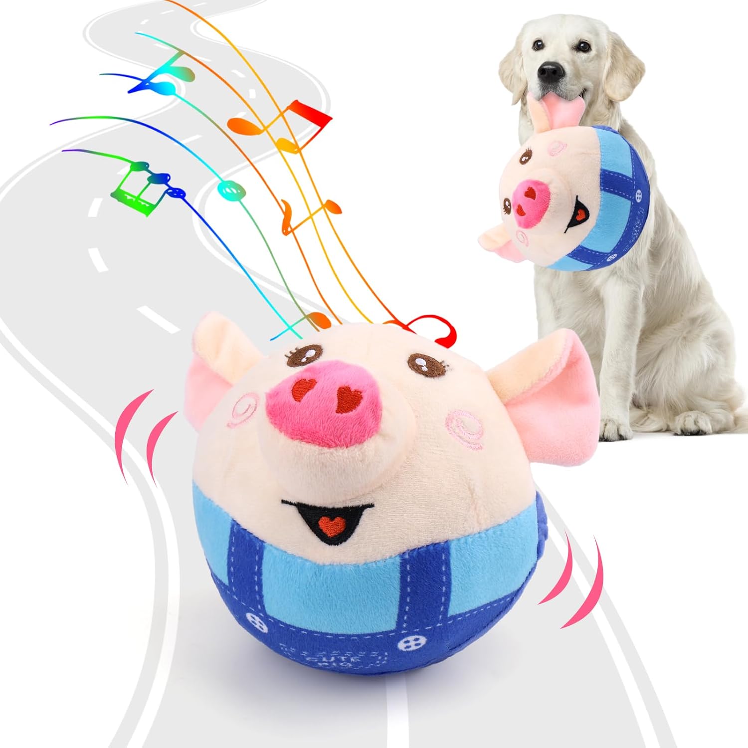 Jumping Squeaky Pig: Interactive Fun for Dogs