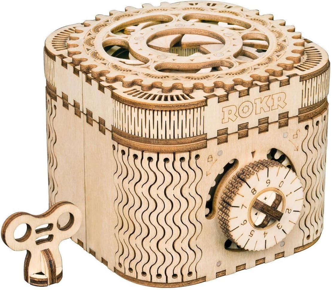 ROKR 3D Wooden Puzzle Mechanical Treasure Box Model DIY Fun