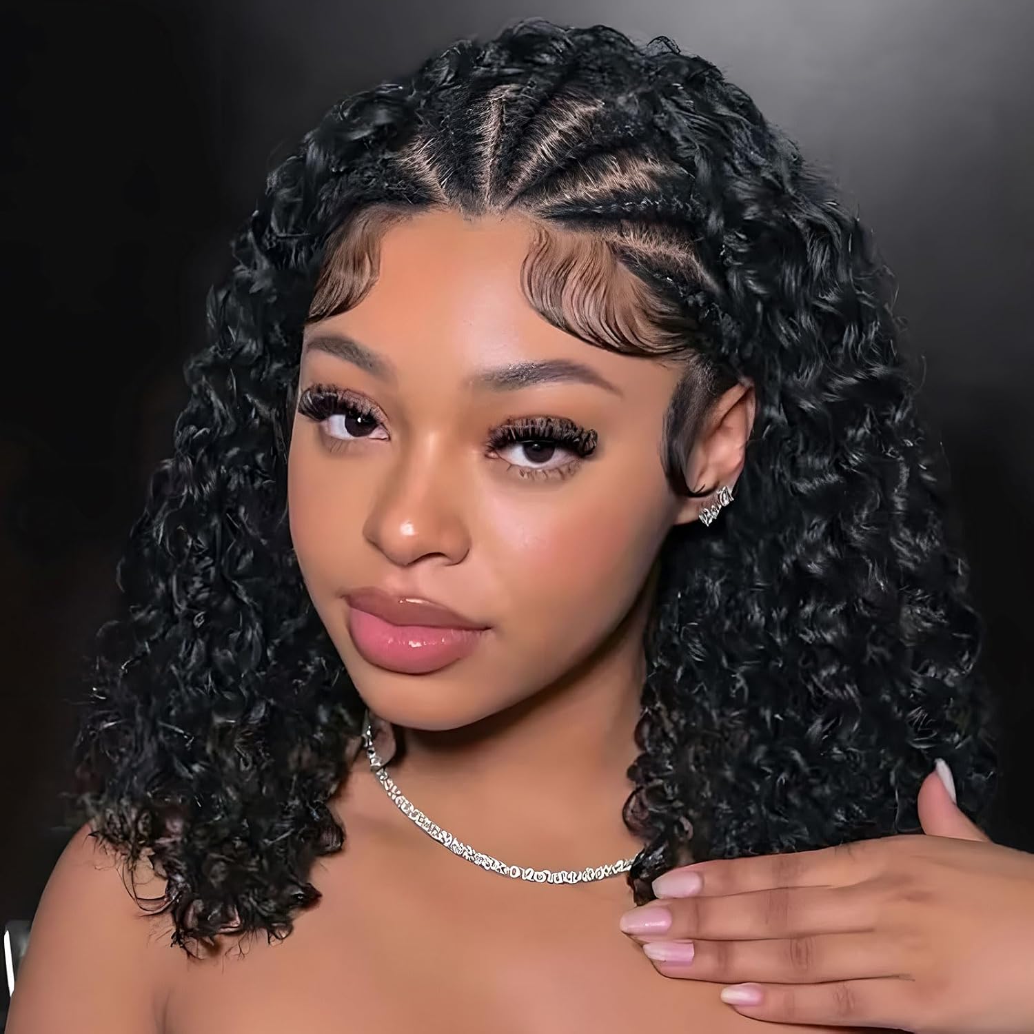 Curly Bob Wig Human Hair 13x4 HD Lace Front Wigs for Women
