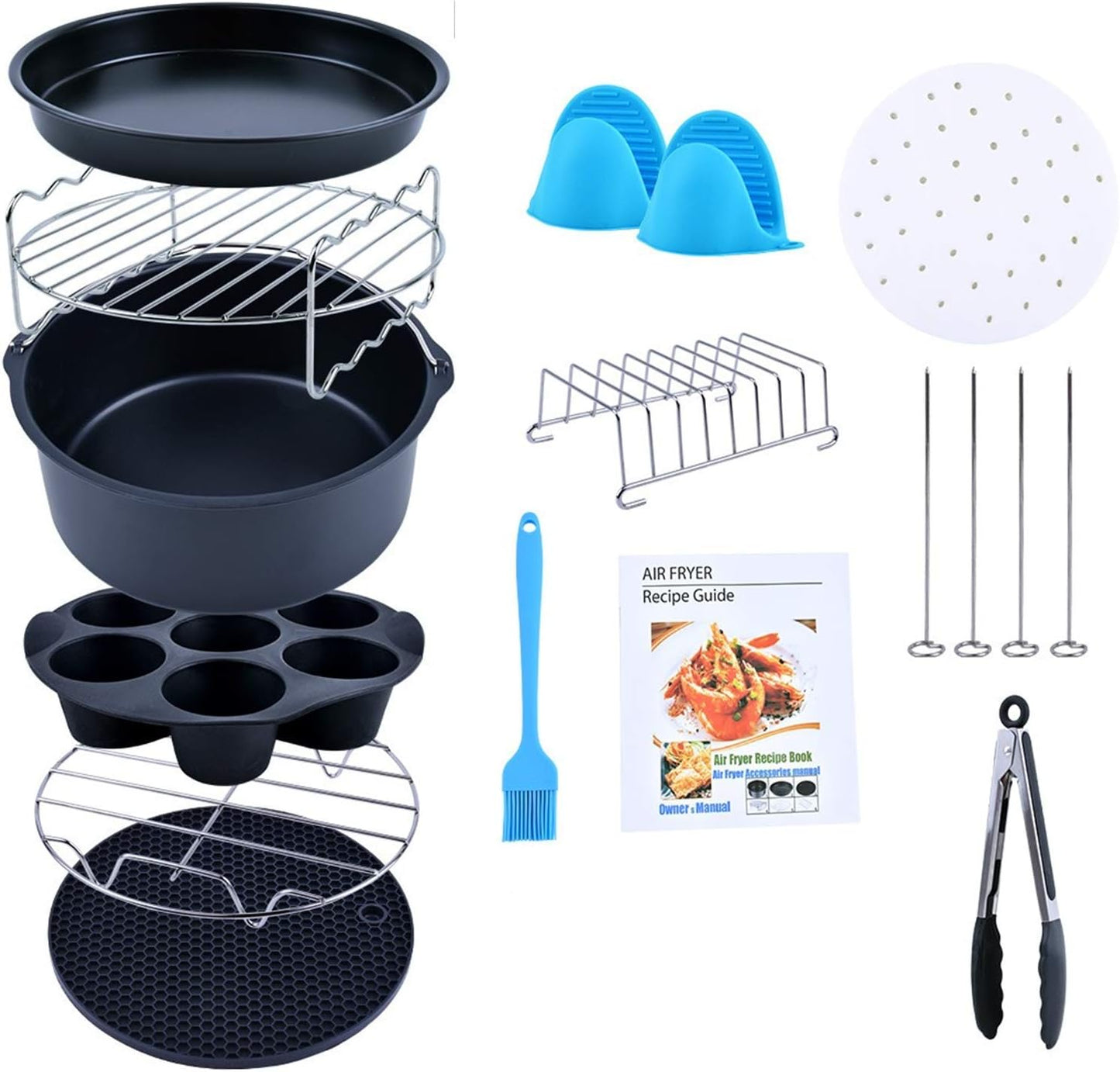 12-Piece Air Fryer Set: Bake, Grill, Roast & More!