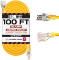 IRON FORGE CABLE 100 ft Outdoor Extension Cord - Heavy Duty Yellow