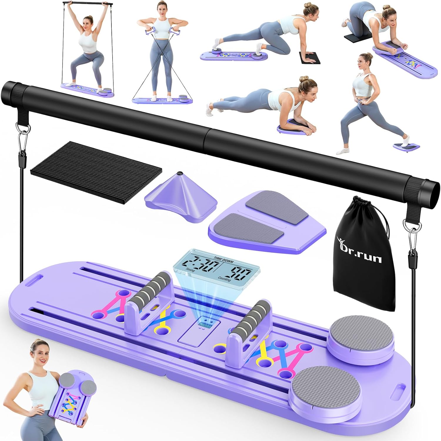 Multifunctional Pilates Reformer Set for Home Workout and Fitness