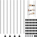 74in Chrome Wire Shelving Poles Set of 4 with 50 Shelf Clips - Heavy