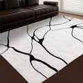 Modern Washable 8x10 Area Rug Black and White - Low Pile, Non-Slip
