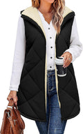 Reversible Womens Fleece Vest Sleeveless Jacket - Long Warm Coat