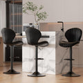 Bar Stools Set of 3 Modern Swivel Bar Chairs - Comfortable High Back