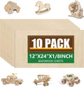 10 Pack Basswood Sheets 1/8x12x24 in - Ideal for Laser Cutting