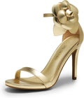 Women's Floral Ankle Strap Stilettos - Removable Flower, 4.13in Heel