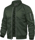 TACVASEN Men's Bomber Jacket Quilted Thermal Water Resistant