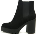 Soda EDITOR Women Lug Sole High Heel Chelsea Ankle Boot (Style YGS8)