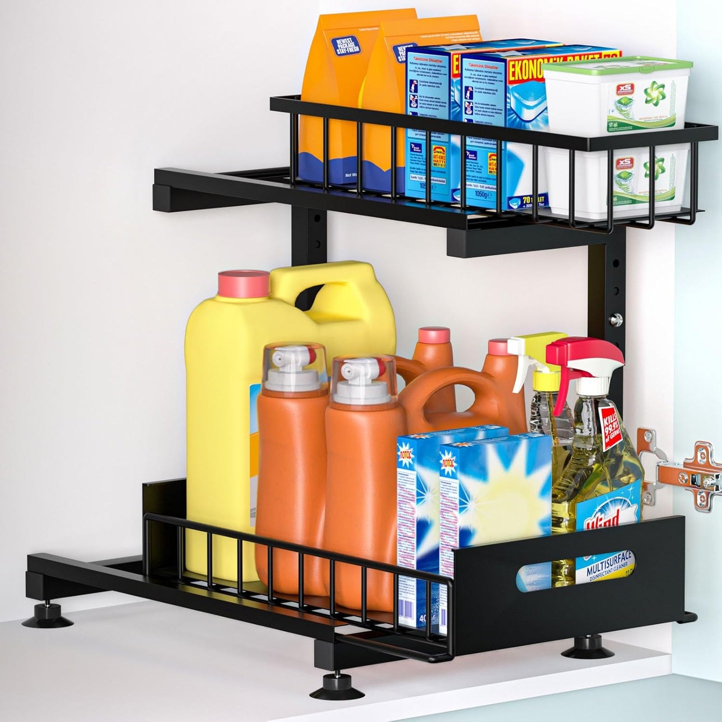 Under Sink Organizer with Adjustable Height for Kitchen and Bath