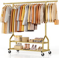 Heavy Duty Clothes Rack 556 LBS Capacity - Rolling Organizer
