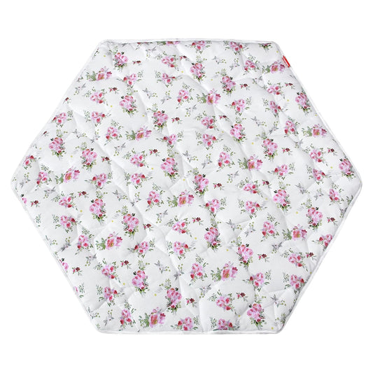 Hexagon Playpen Mat for Baby with Floral Print Design