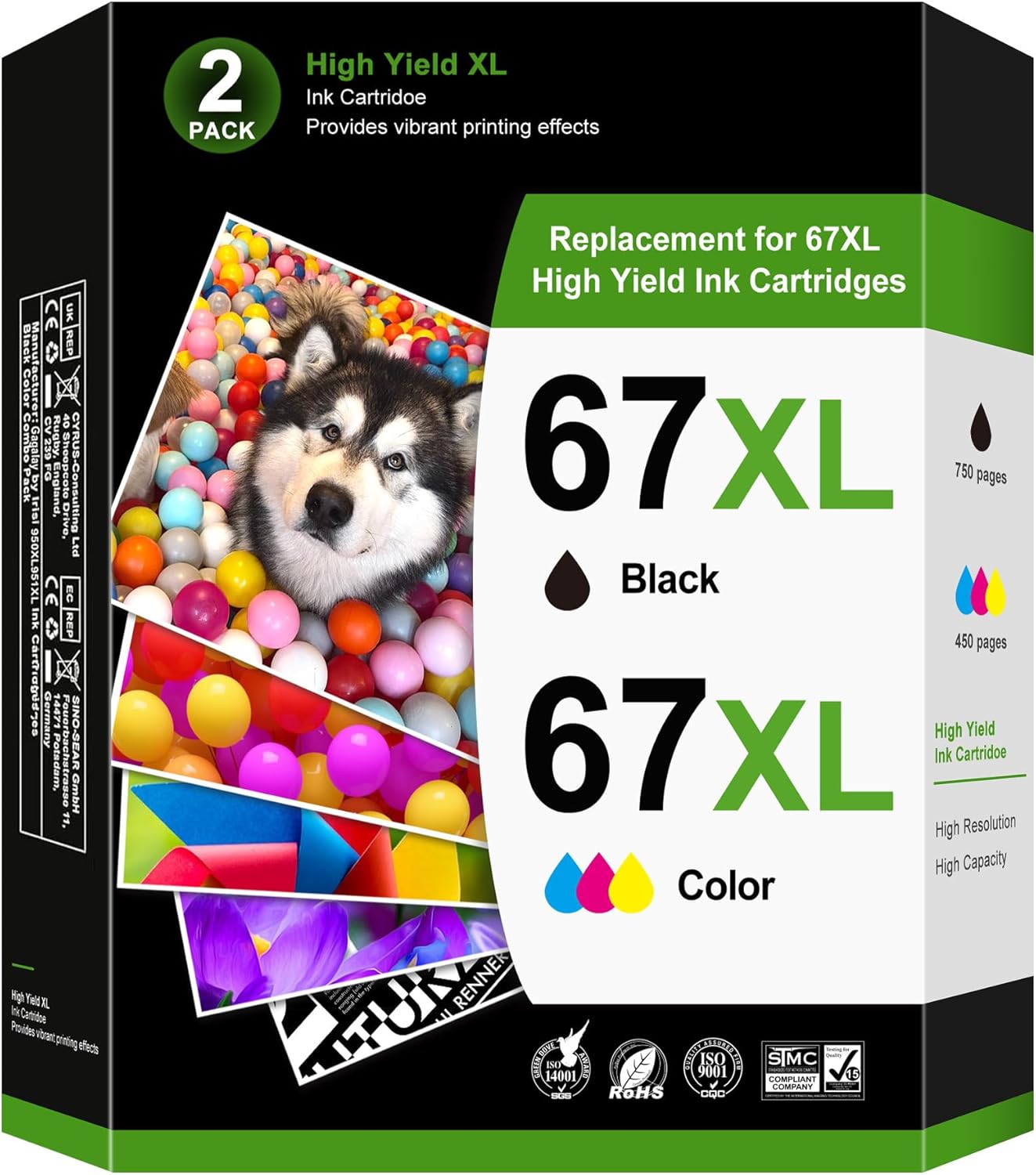 ONLYU Remanufactured Ink Cartridges for HP 67 XL Series