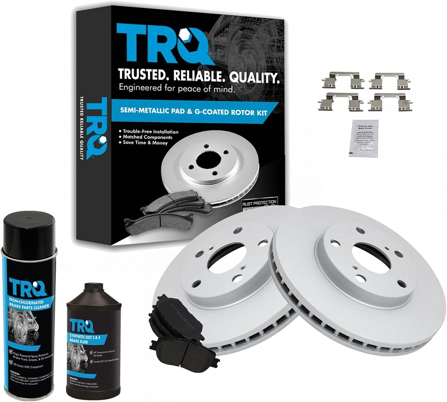 TRQ Front Brake Pad & Rotor Kit for 2002-2006 Toyota Camry