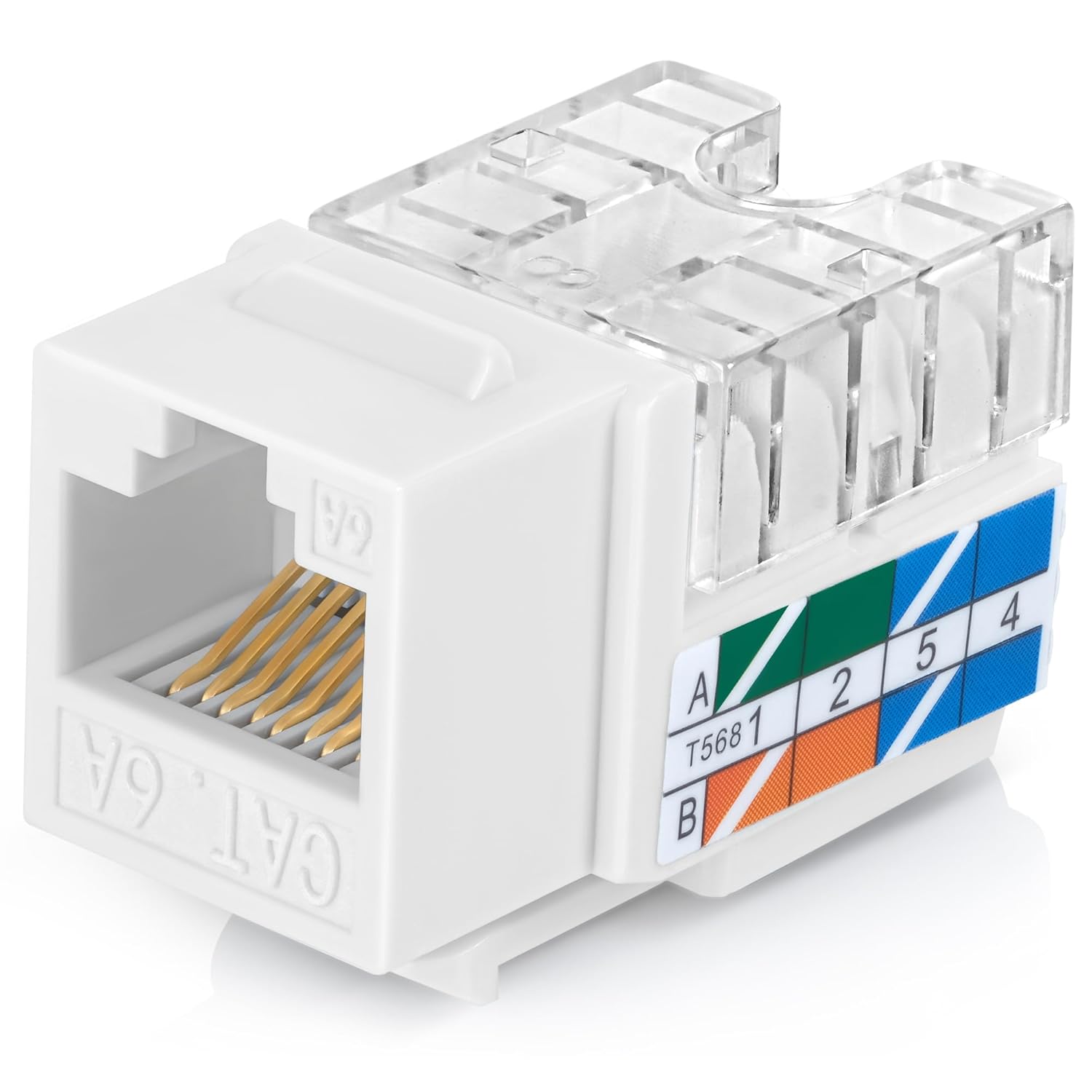 Everest 90 Angled RJ45 Cat6A Keystone Jacks for Easy Networking
