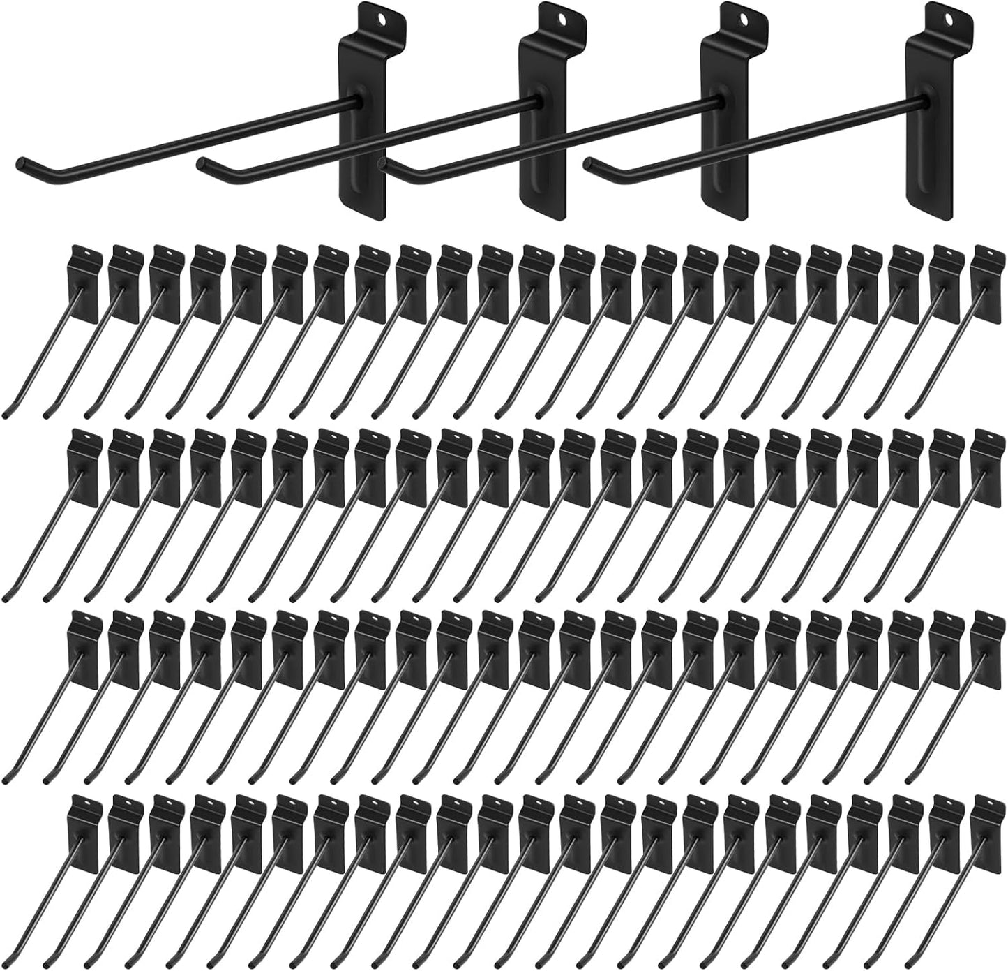 Polmart 8 Heavy Duty Black Slatwall Panel Hooks for Retail Use