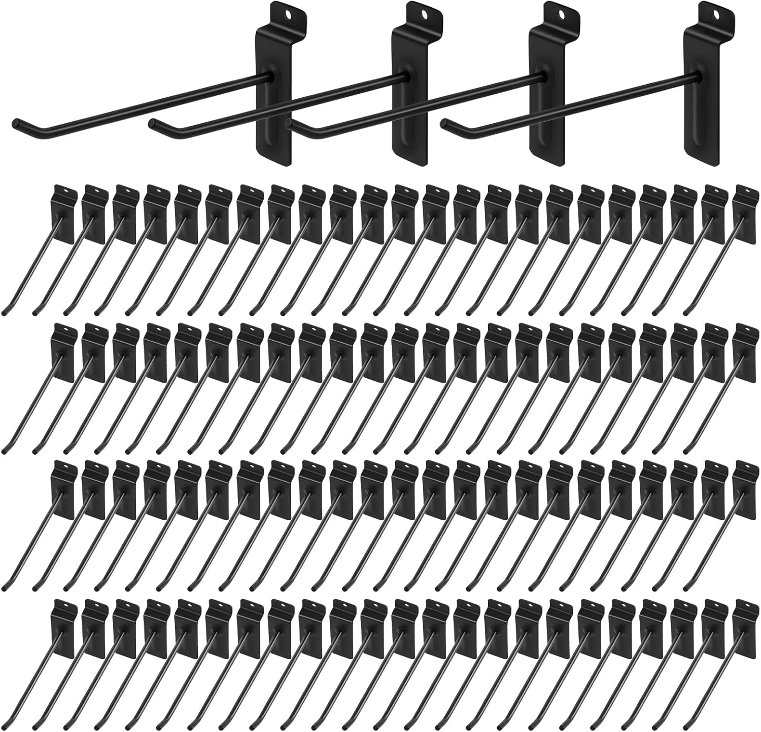 Polmart 8 Heavy Duty Black Slatwall Panel Hooks for Retail Use