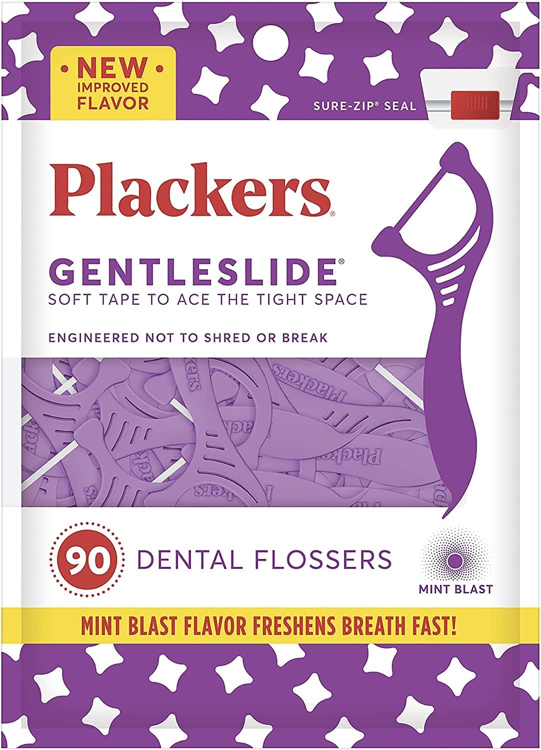 Plackers Gentleslide Dental Flossers for Tight Teeth 90 ea