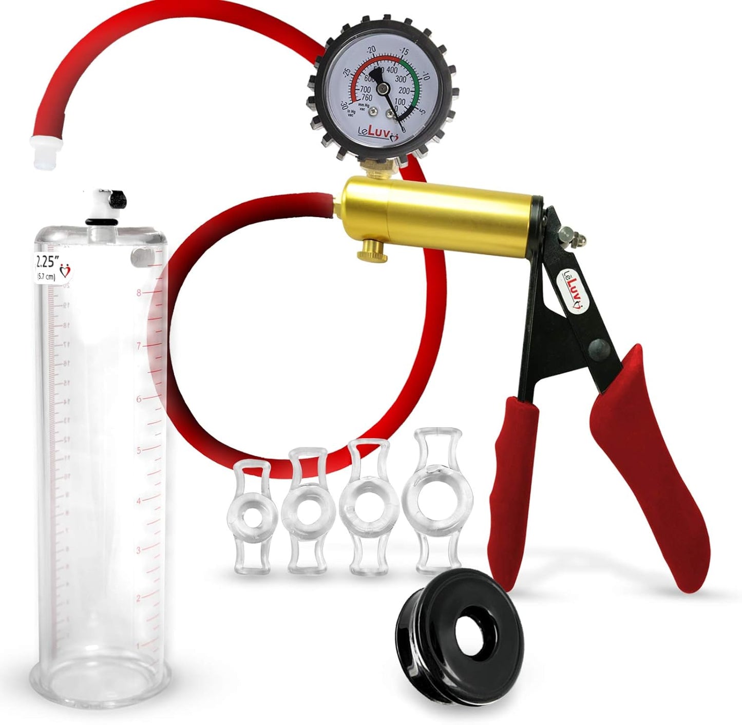 LeLuv Ultima Penis Pump Kit with Premium Silicone Grips